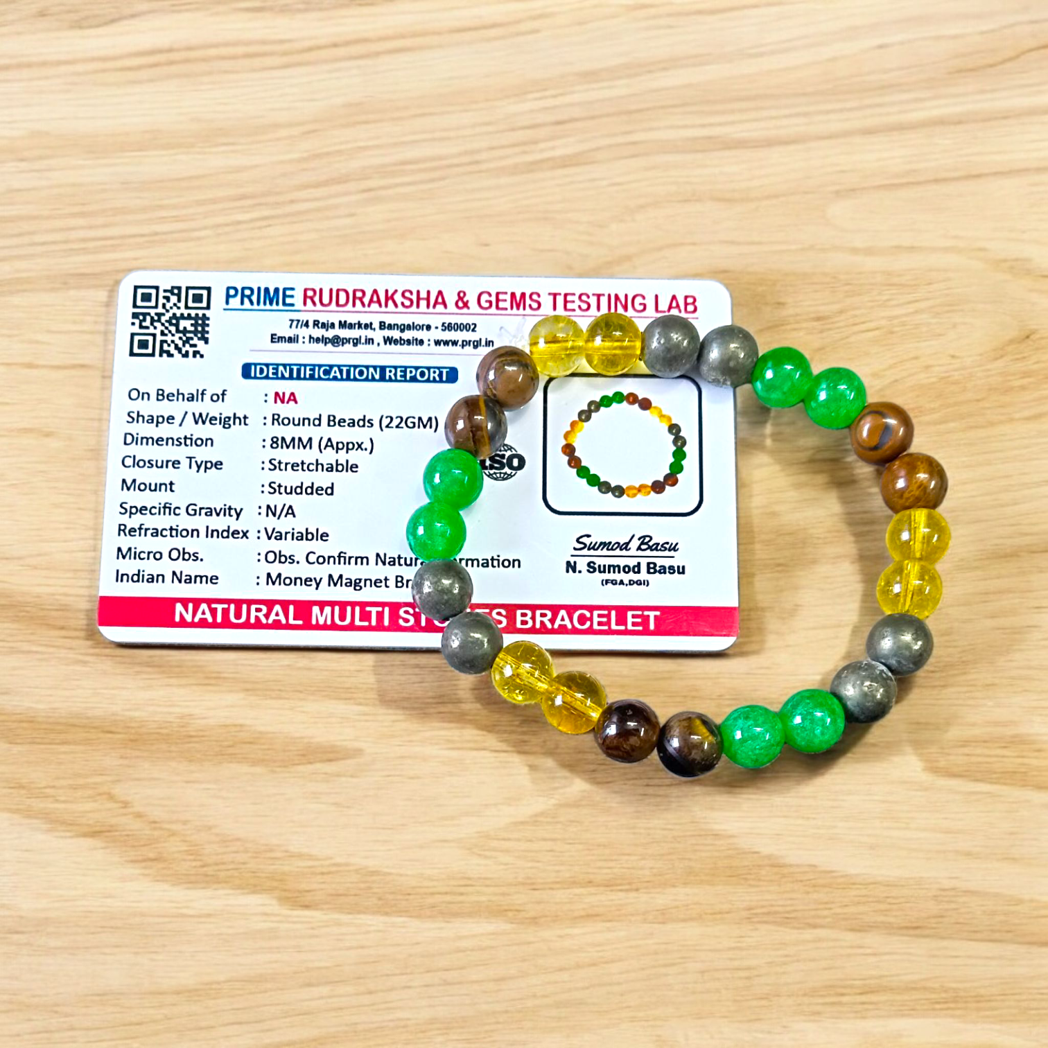 Money Magnet Bracelet with 8mm lab certified natural beads for attracting wealth, boosting confidence, and supporting goal manifestation