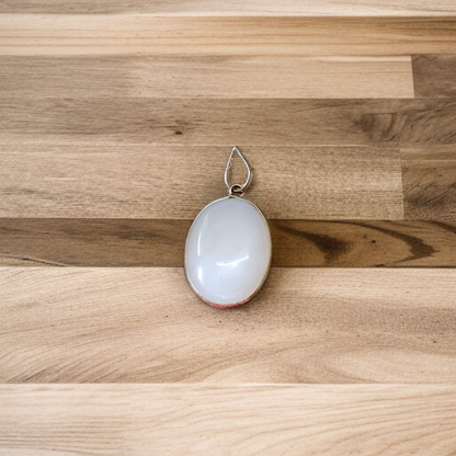 Moonstone Pendant with Adjustable Thread, a natural milky moonstone known for its healing properties and emotional balance
