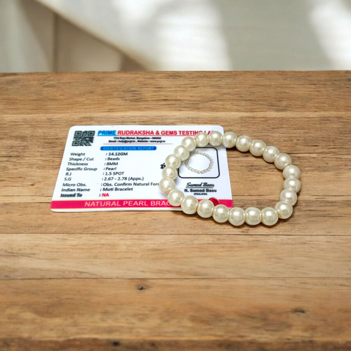 Natural Moti Bracelet  – Lab Certified Pearl Stretch Bracelet