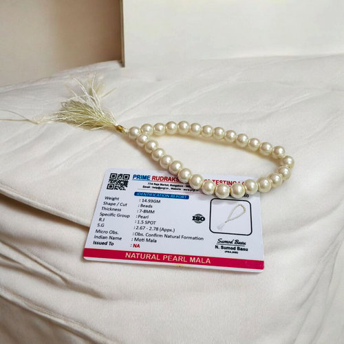 Natural Moti Mala 27+1 Beads  – Lab Certified Pearl Jaap Mala
