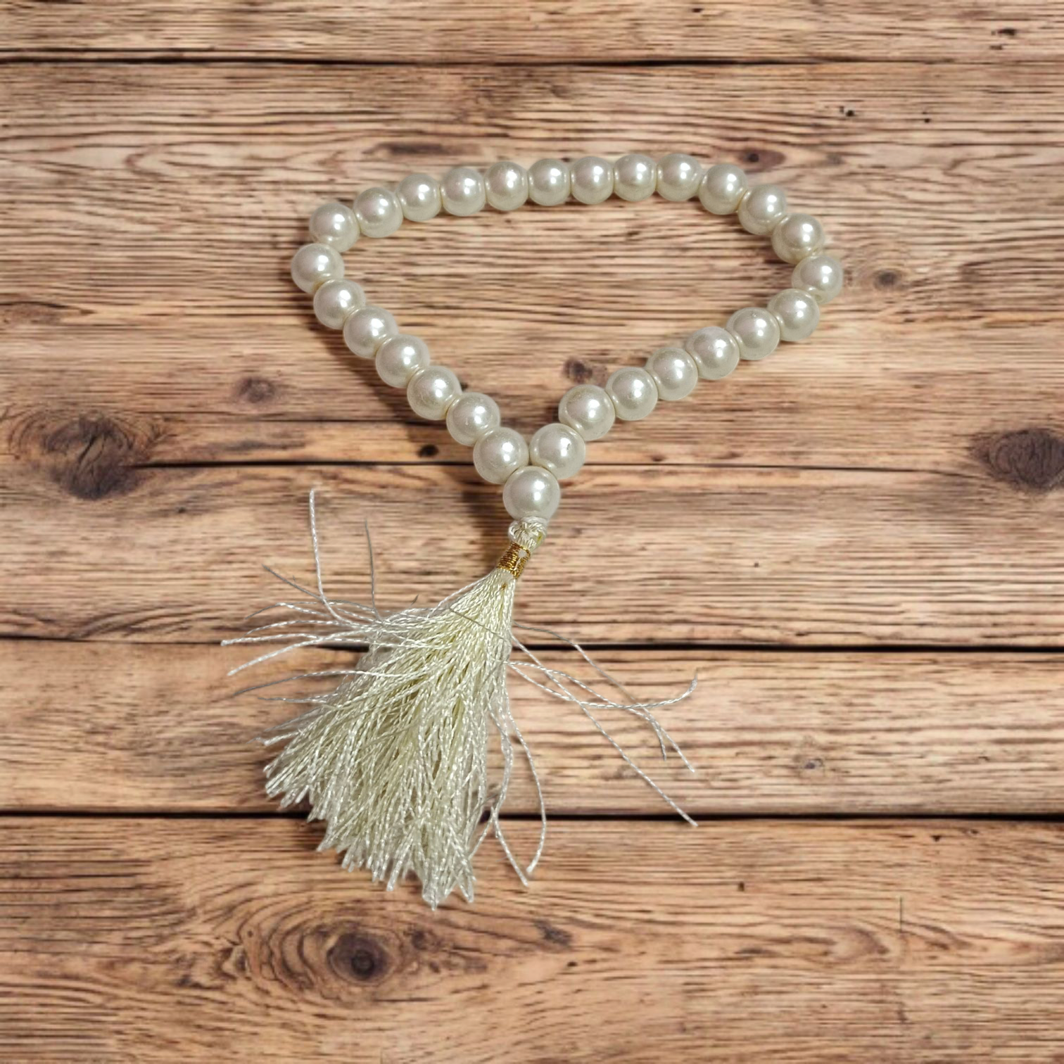 Moti Mala 27+1 Beads - Natural Pearl Mala Lab Certified - 7MM Wrist Mala - For Jaap