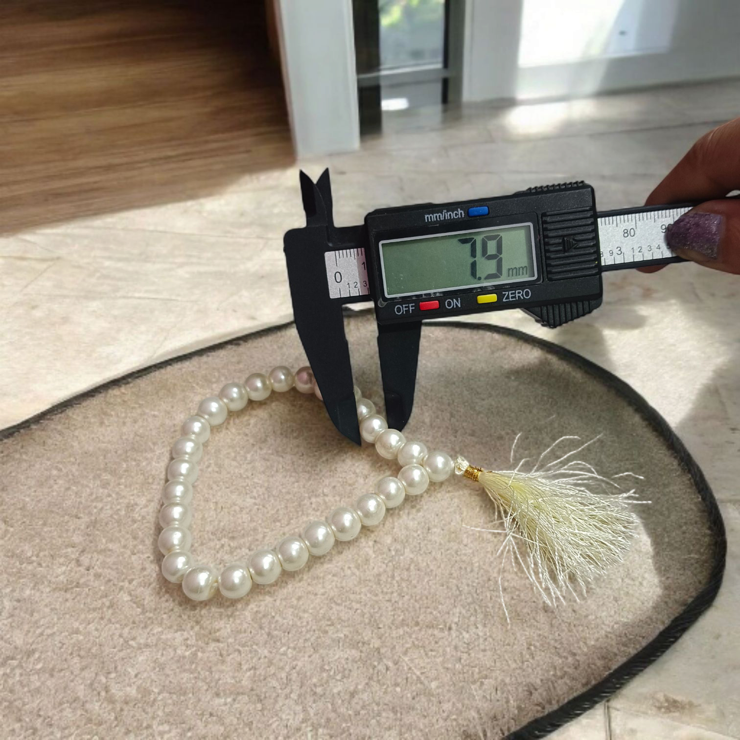 Moti Mala 27+1 Beads - Natural Pearl Mala Lab Certified - 7MM Wrist Mala - For Jaap