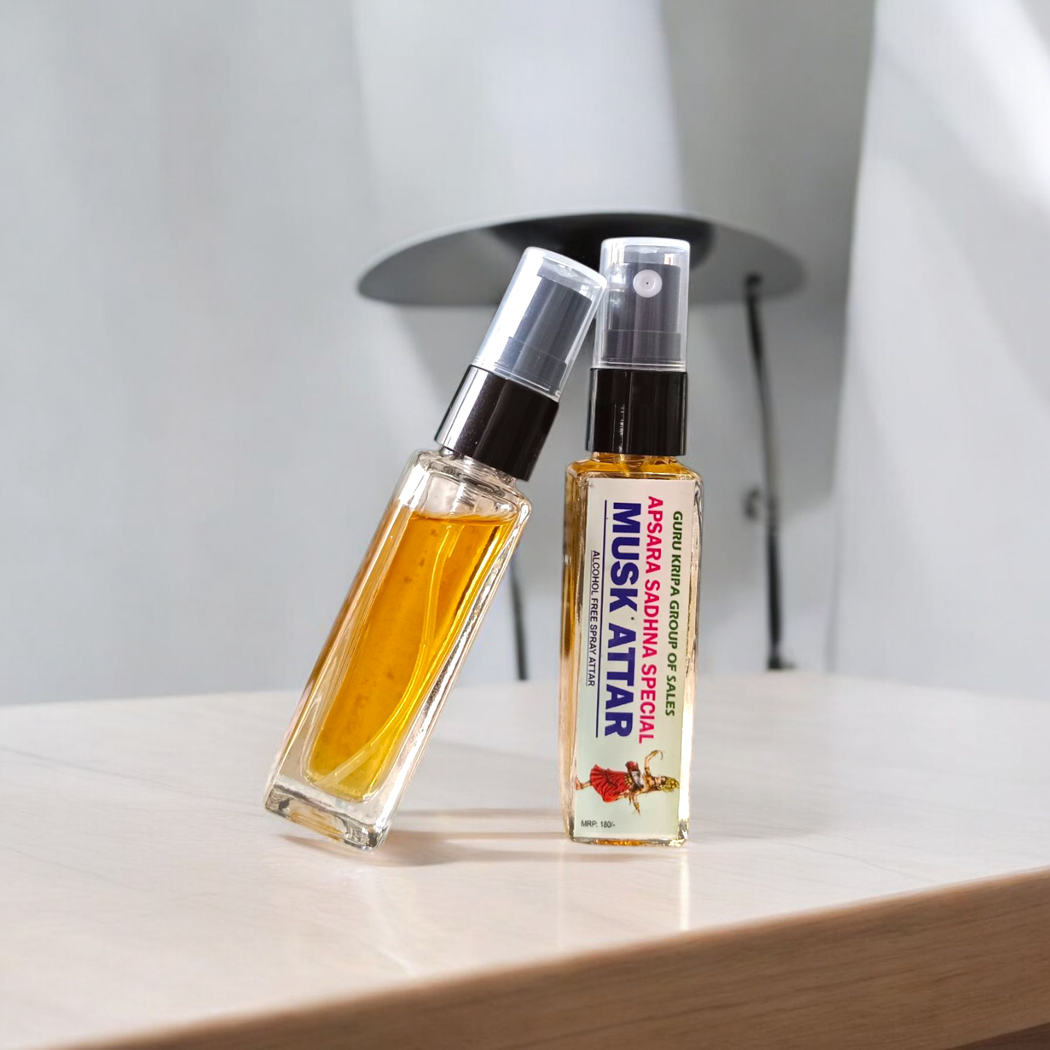 Musk Spray Attar 25ML bottle from Apsara Sadhna Special Collection – Alcohol-Free, Long-Lasting Natural Fragrance by Gurupujan