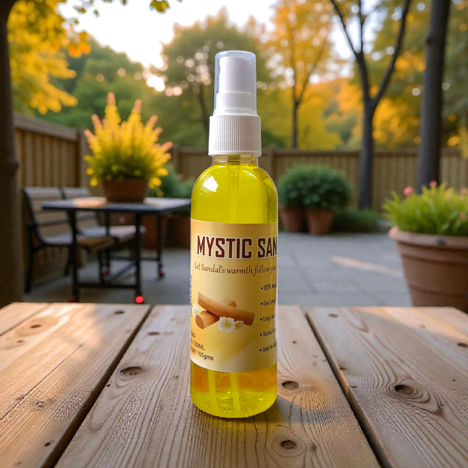 Mystic Sandal Spray Attar 100ML set of two bottles with premium sandalwood fragrance packaging