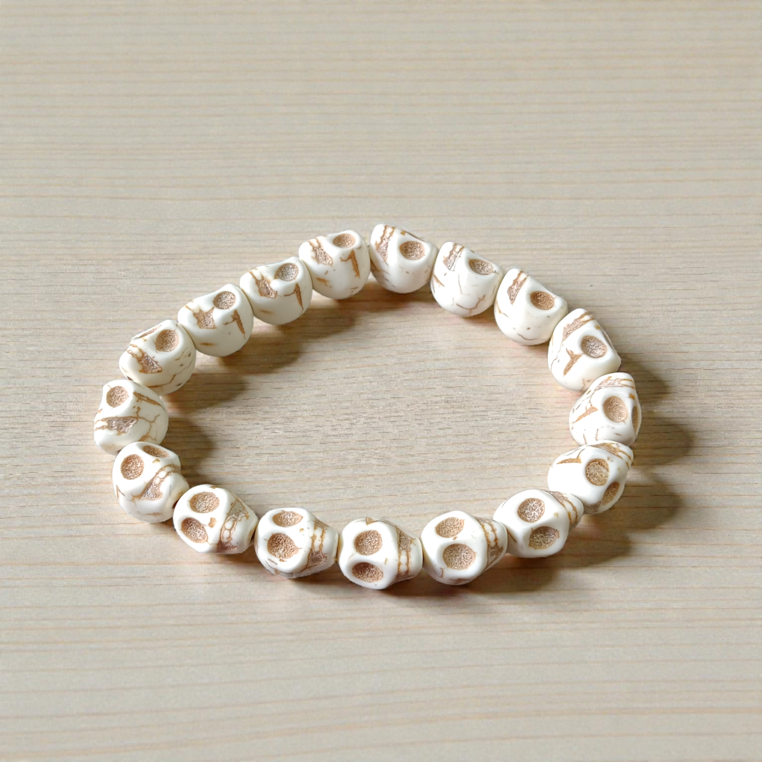 Nar Mund Bracelet with 12mm premium natural beads on a stretchable cord, unisex design