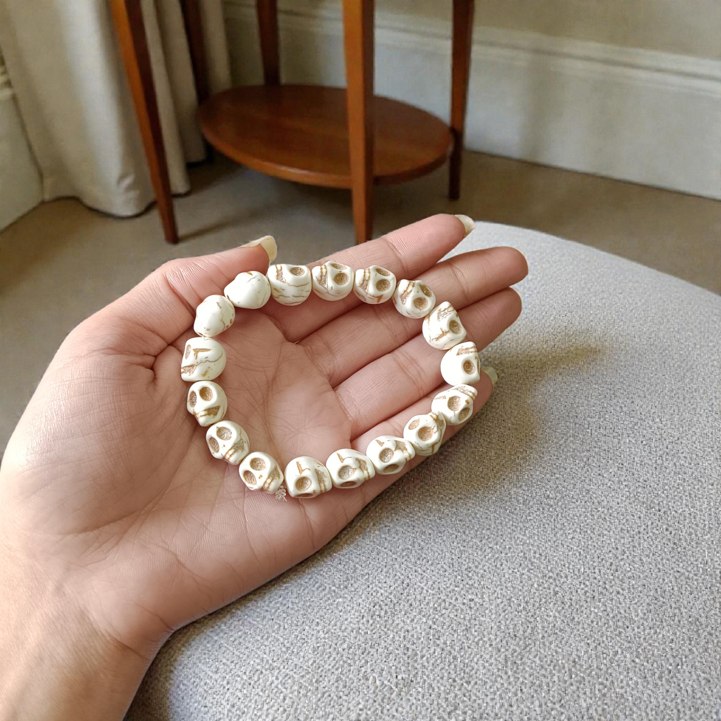 Nar Mund Bracelet with 12mm premium natural beads on a stretchable cord, unisex design