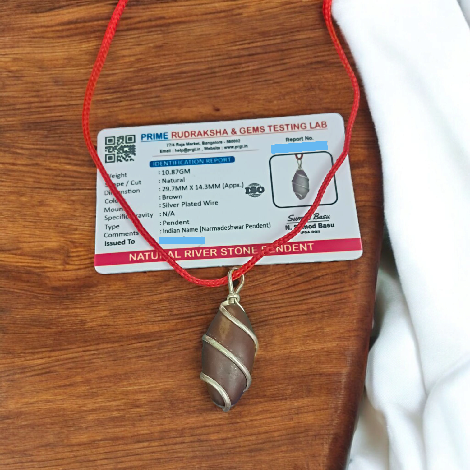 Narmadeshwar Shivling Pendant | Narmada River Locket – A sacred and lab certified pendant made from authentic Narmada River stone for Lord Shiva worship