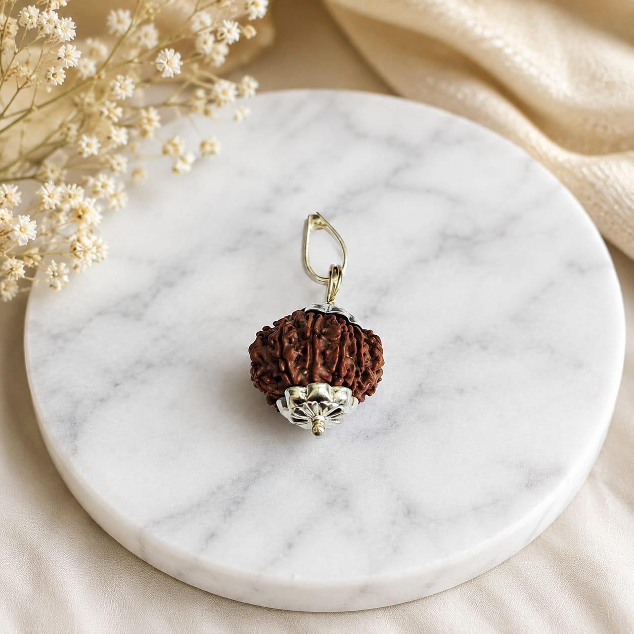 Natural 12 Mukhi Rudraksha Pendant Lab Certified Original Bead by Gurupujan