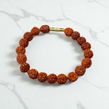 Natural 5 Mukhi Rudraksha Bracelet with 8mm Beads and Screw Lock – Lab Certified Spiritual Healing Accessory