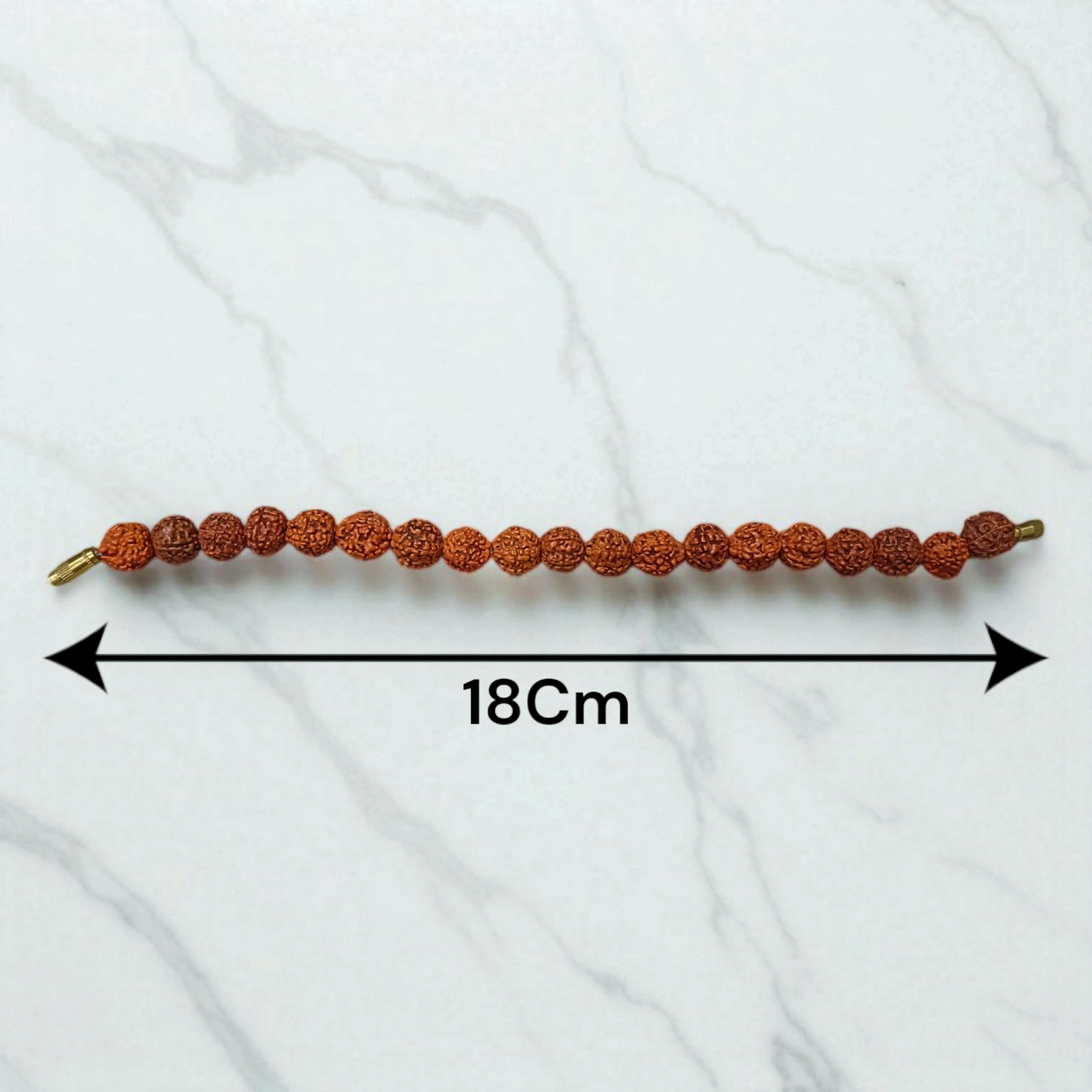 Natural 5 Mukhi Rudraksha Bracelet with 8mm Beads and Screw Lock – Lab Certified Spiritual Healing Accessory