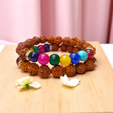 Natural 7 Chakra & Rudraksha Bracelet Combo – Lab Certified 8MM Beads | Gurupujan
