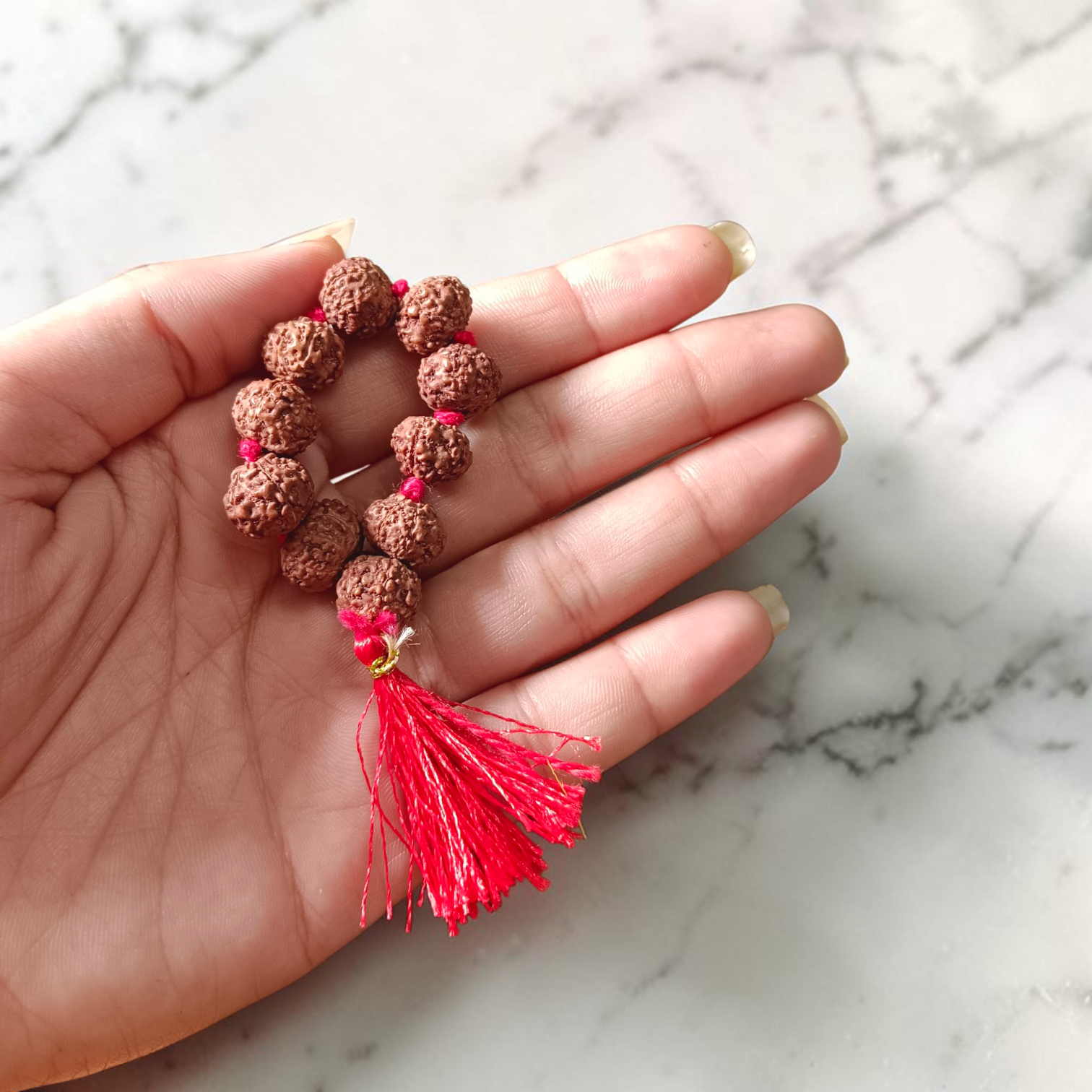 Natural 7 Mukhi Rudraksha Mala 11-12mm Lab Certified Spiritual Beads for Meditation