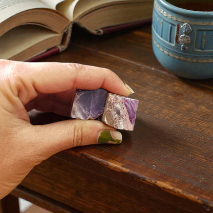 Natural Amethyst Stone Set of 2—lab-certified purple healing crystals for stress relief, intuition, chakra healing, and spiritual growth