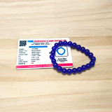 Natural Blue Agate (Blue Hakik) Stretchable Bracelet with 8mm Beads – Lab Certified