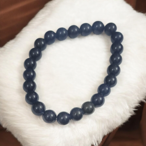 Natural Blue Tourmaline Bracelet – Meditation, Peace & Tranquillity | Stretchable