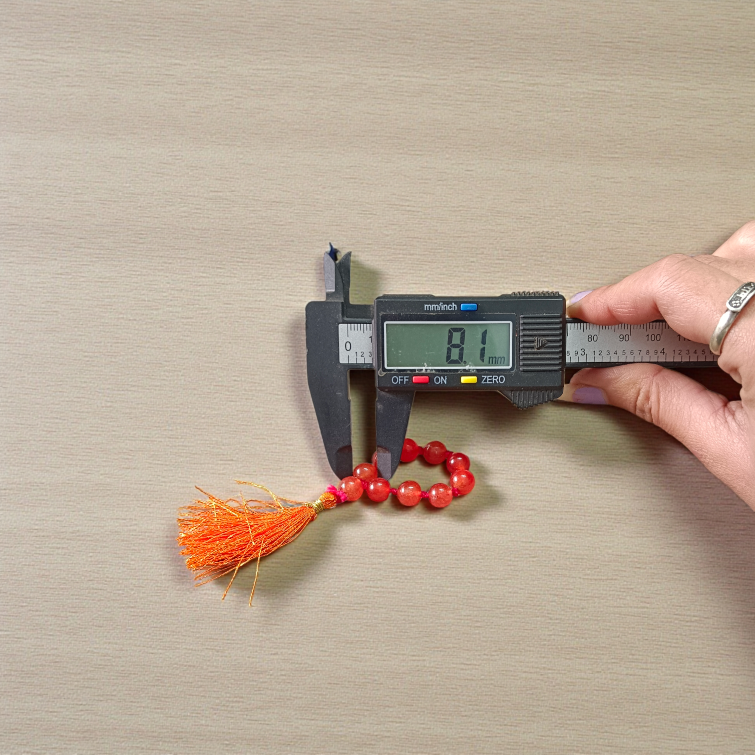 Natural Carnelian Mala 9+1 Beads Lab Certified 8mm