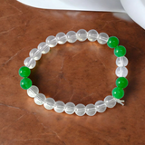 Natural Clear Quartz and Aventurine Crystal Healing Bracelet 8MM Lab Certified for Positivity Prosperity Energy Balance