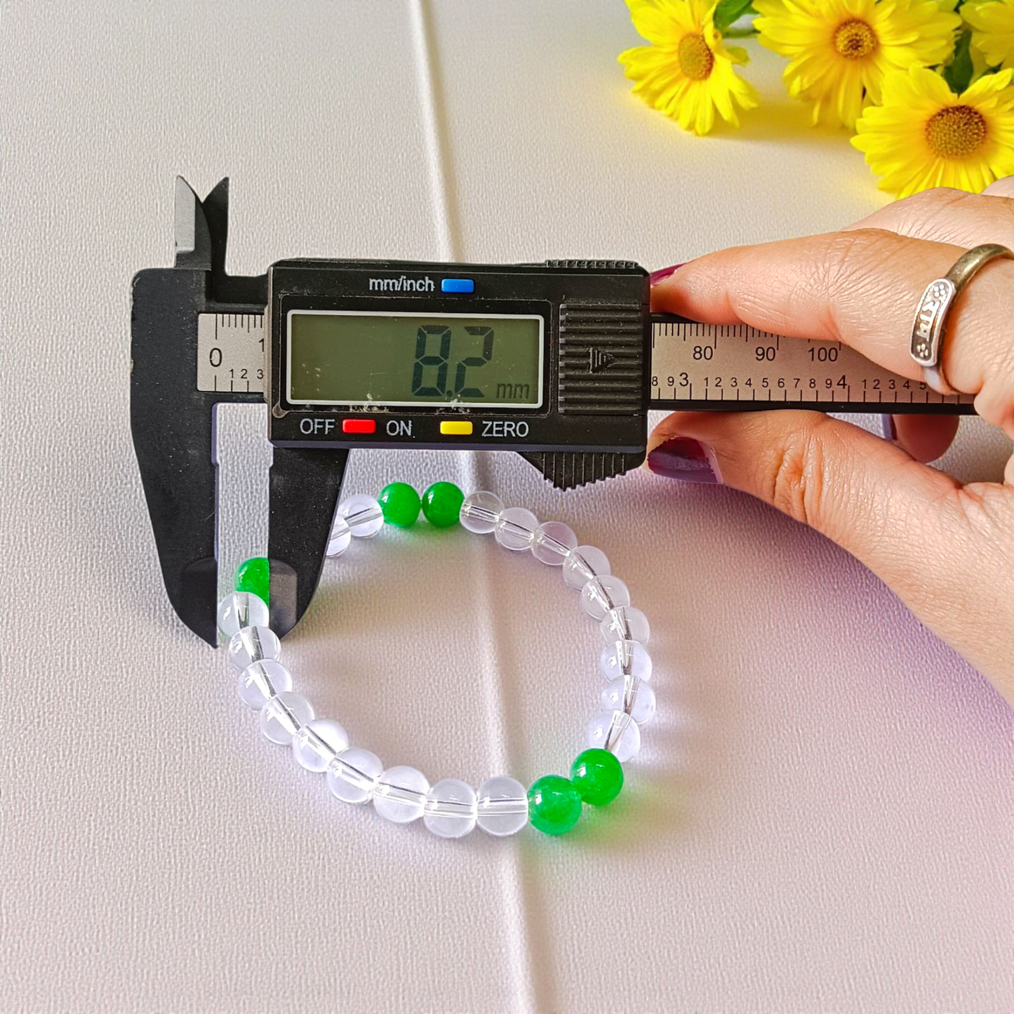 Natural Clear Quartz and Aventurine Crystal Healing Bracelet 8MM Lab Certified for Positivity Prosperity Energy Balance