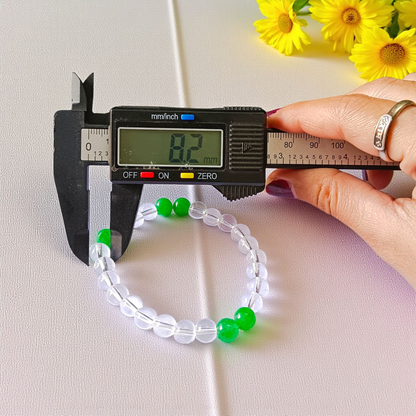 Natural Clear Quartz and Aventurine Crystal Healing Bracelet 8MM Lab Certified for Positivity Prosperity Energy Balance