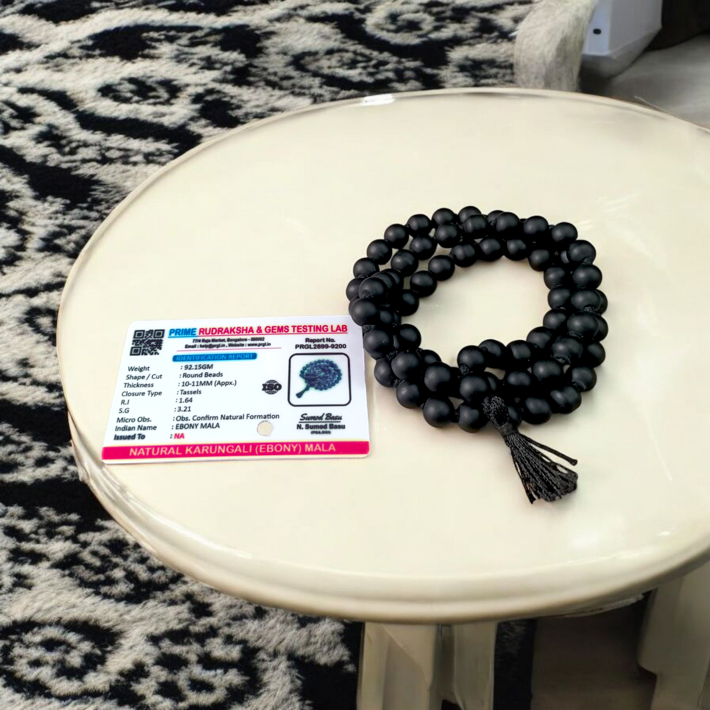 Natural Ebony Karungali Mala – 10-11MM Beads | Strength & Protection 