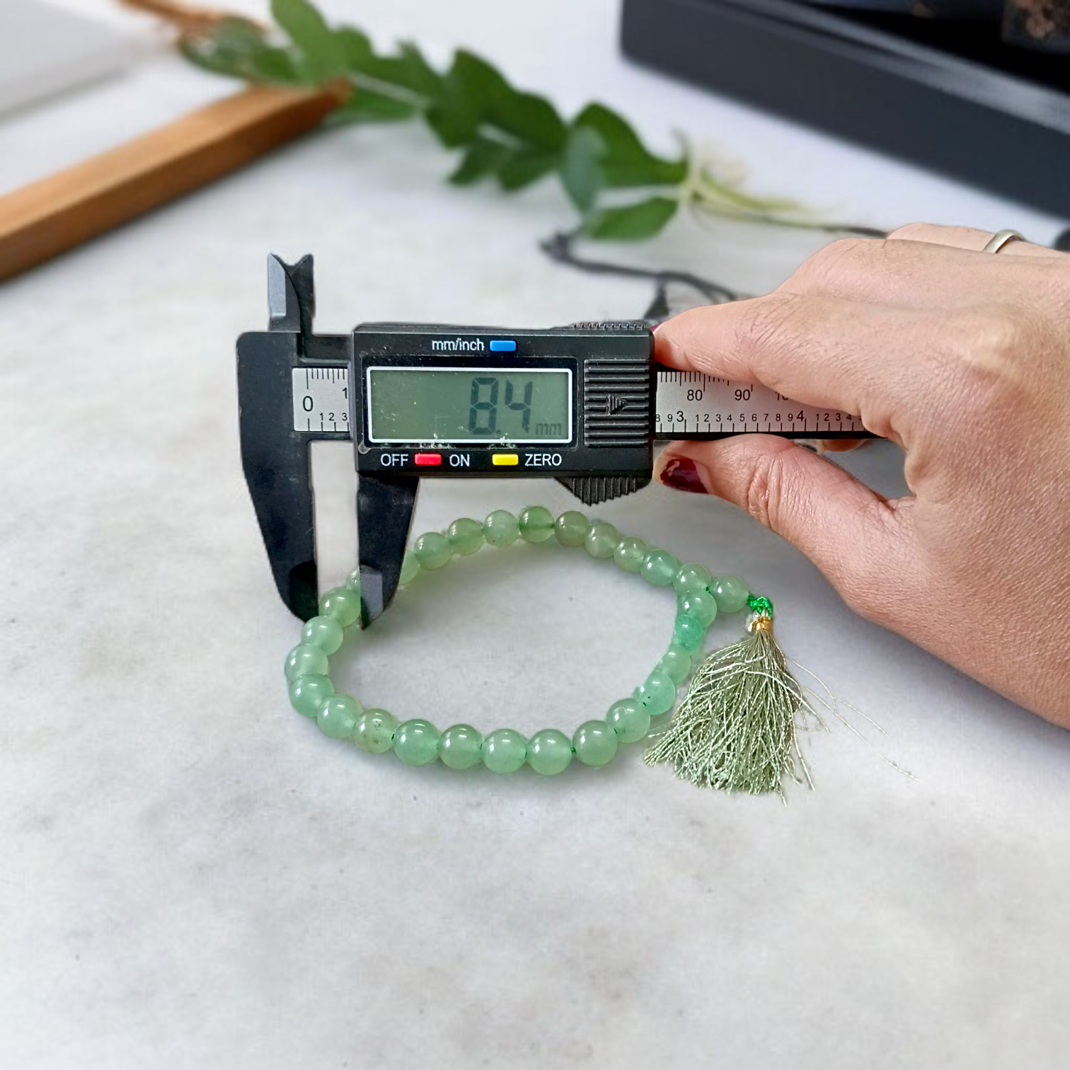 Natural Green Aventurine Japa Mala with 108+1 and 27+1 beads, 8mm lab-certified Margaj stone for meditation, chanting, and healing by Gurupujan