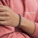 Natural Hematite Bracelet 8-9mm Stretchable Healing Beads Lab Certified for Chakra Balancing & Protection