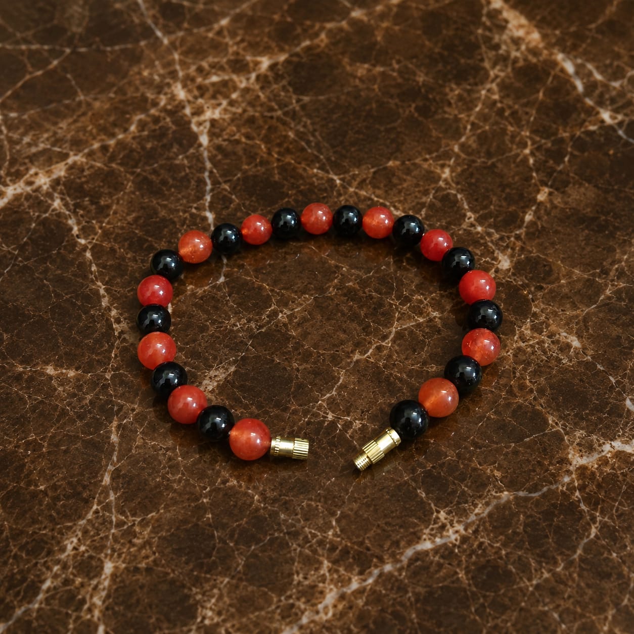 Natural Hessonite Black Agate Bracelet 8MM Lab Certified Gemstone Bracelet for Protection Prosperity Spiritual Healing Daily Wear