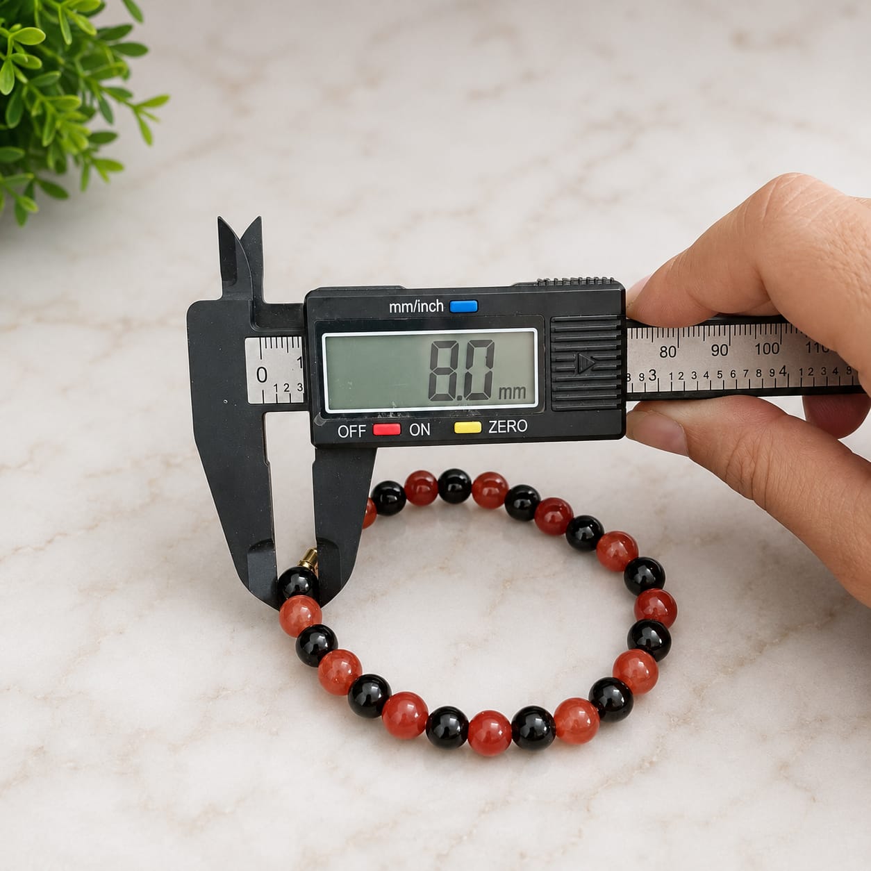 Natural Hessonite Black Agate Bracelet 8MM Lab Certified Gemstone Bracelet for Protection Prosperity Spiritual Healing Daily Wear