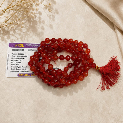 Natural Hessonite Gomed Mala and Bracelet Combo Lab Certified for Rahu Dosh