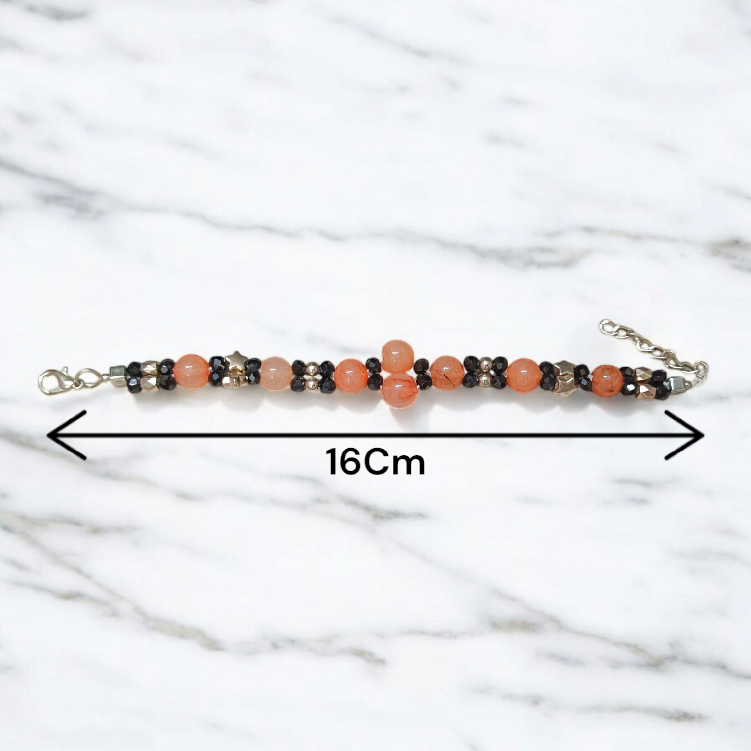 Natural Hessonite (Gomed) bracelet with 8mm round beads, stretchable and lab certified—used for mental clarity, Rahu balance, and spiritual healing