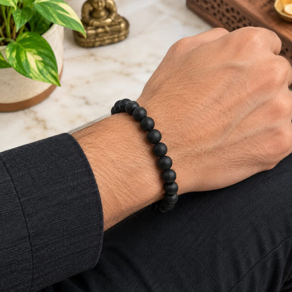 Natural Karungali Ebony Bracelet 10MM Beads Stretchable Lab Certified for Meditation Healing