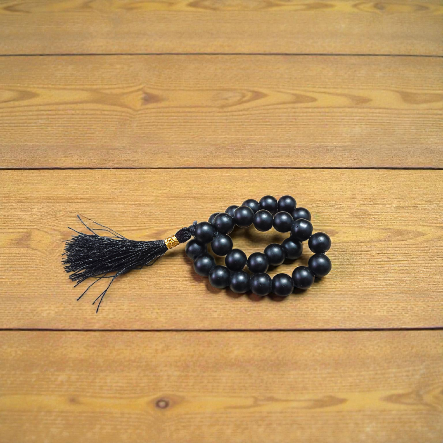 Natural Karungali Mala - Ebony wood beads, 108 beads, 8mm size, lab certified for meditation and prayer