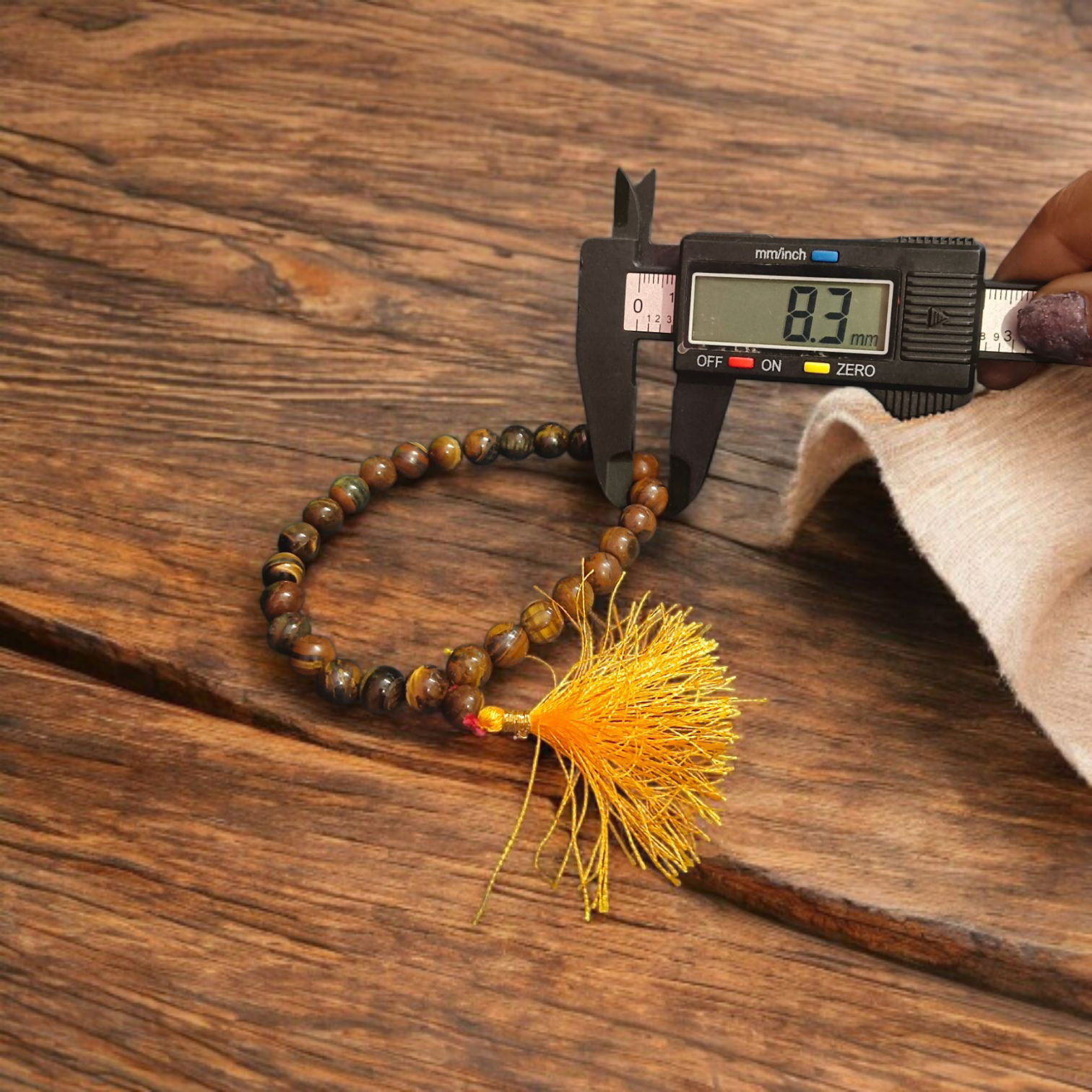 Natural Lab Certified Tiger Eye Mala with 108+1 and 27+1 Beads for Meditation and Healing

