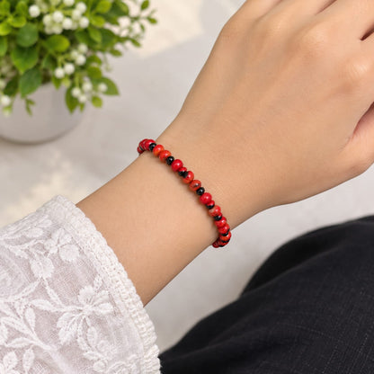 Natural Lal Gunja Mala and Red Gunja Bracelet lab certified spiritual jewellery set