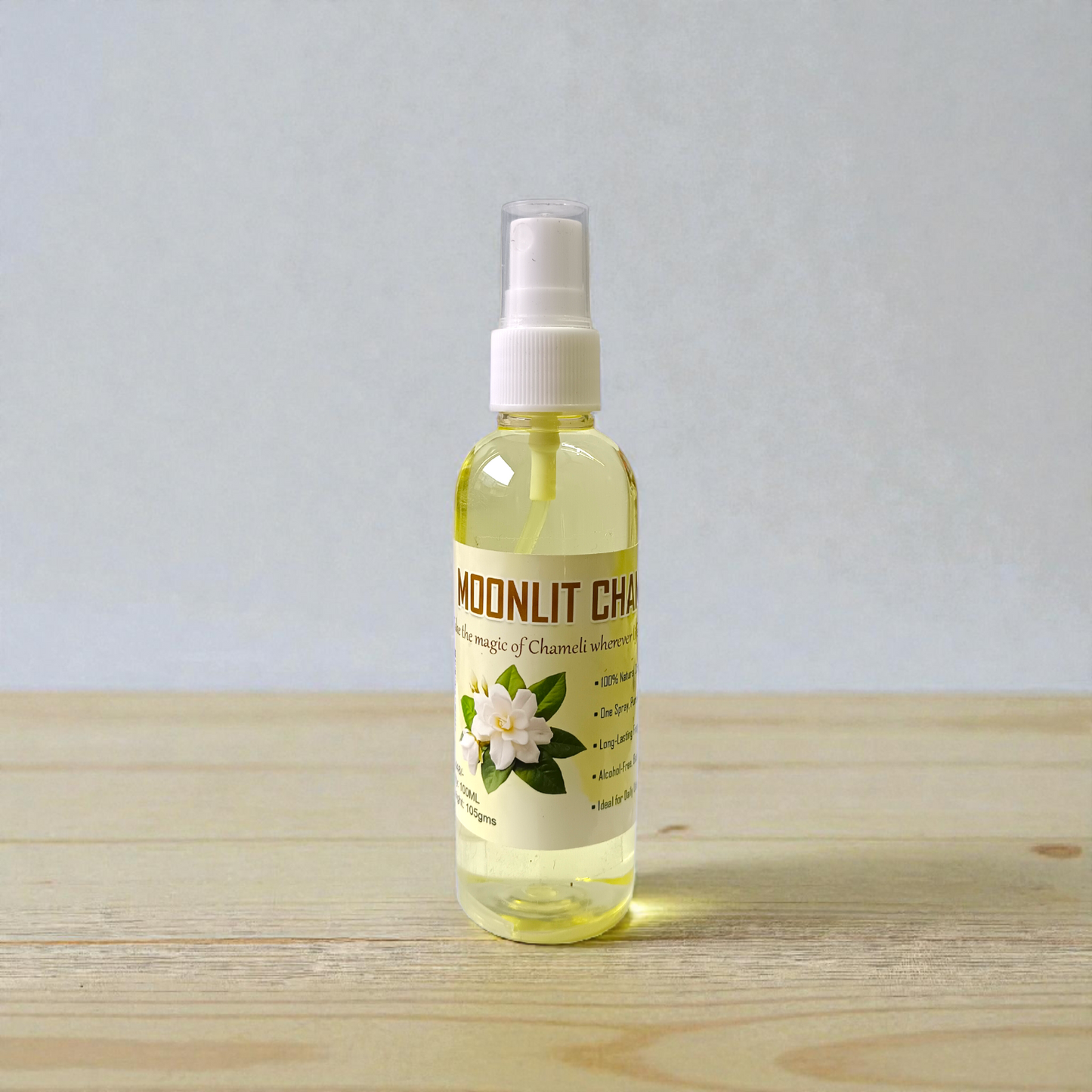 Natural Moonlit Chameli Spray Attar 100ML set of two bottles with jasmine floral fragrance packaging