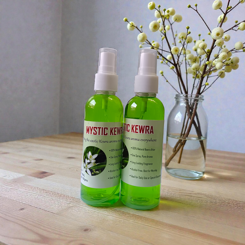 Natural Mystic Kewra Spray Attar 100ML Set of 2 | Long-Lasting, Alcohol-Free