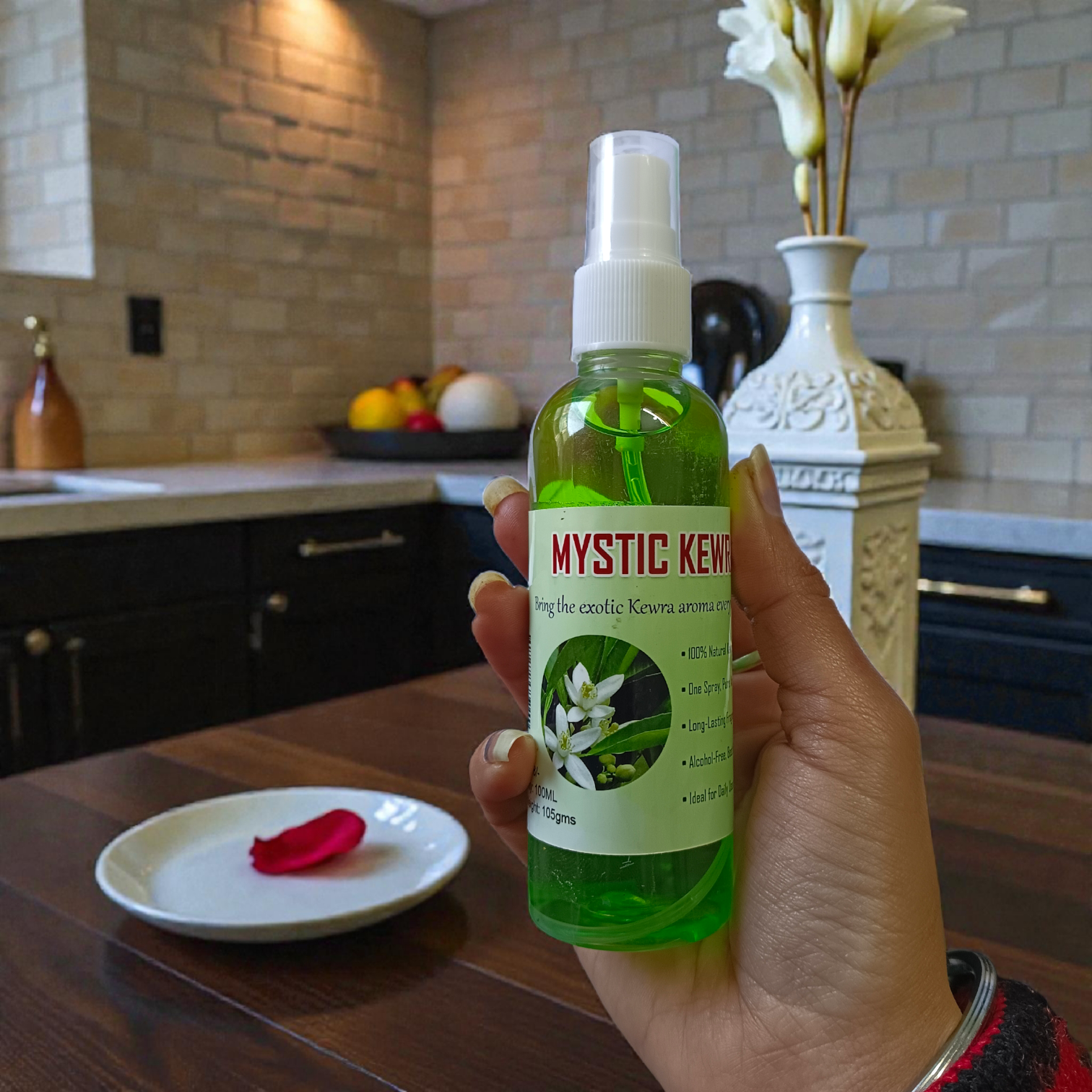 Natural Mystic Kewra Spray Attar 100ML Set of-2 alcohol-free floral fragrance bottles