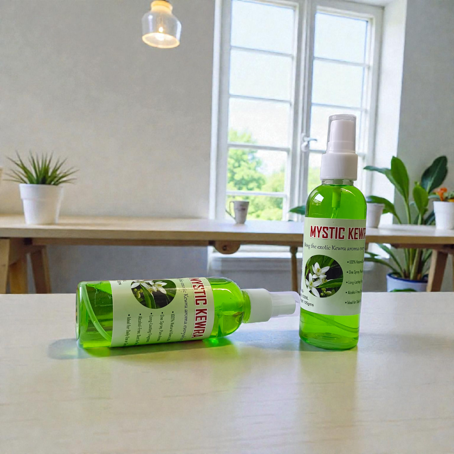 Natural Mystic Kewra Spray Attar 100ML Set of-2 alcohol-free floral fragrance bottles