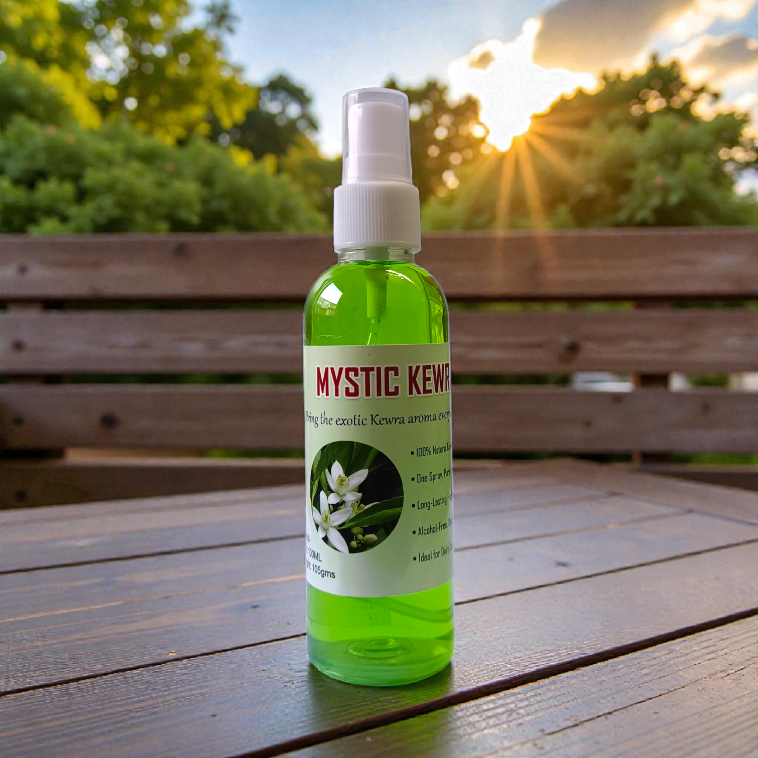 Natural Mystic Kewra Spray Attar 100ML Set of-2 alcohol-free floral fragrance bottles