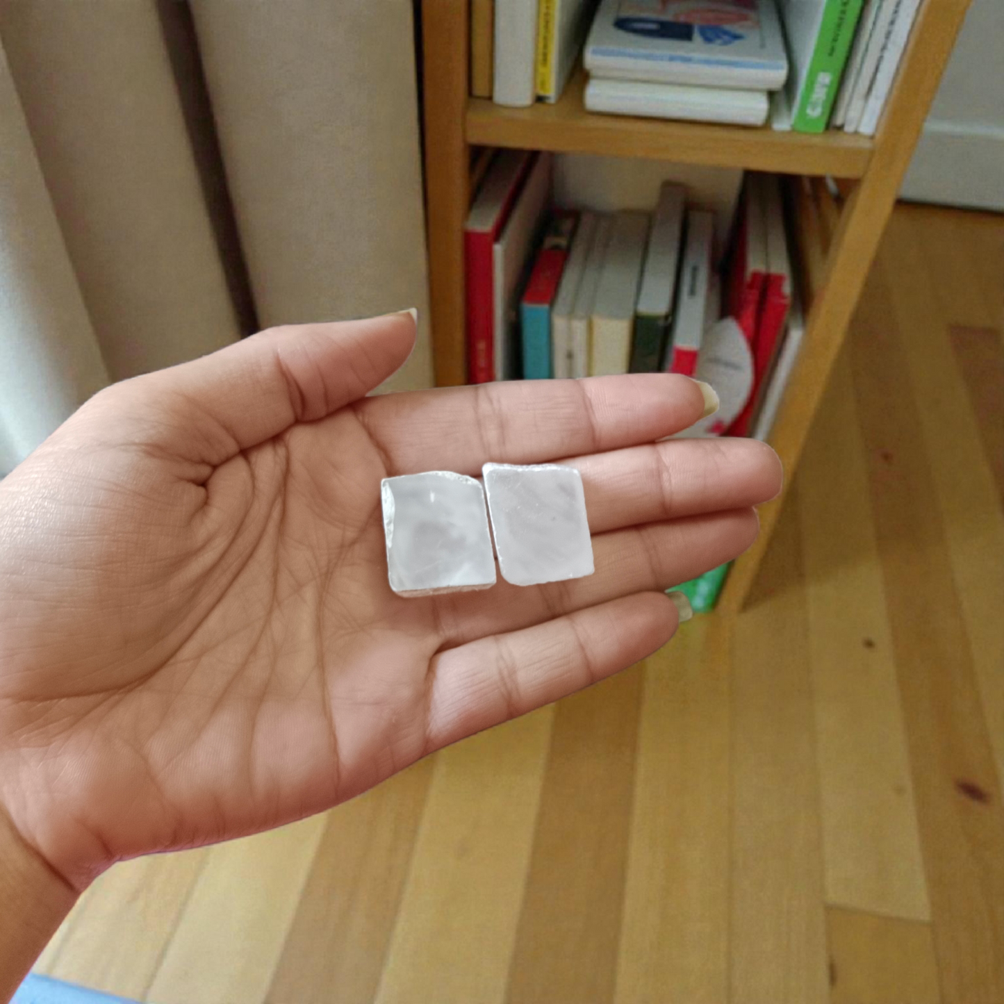 Natural Quartz Stone Set of 2—lab-certified clear quartz tumbles for positive energy, mental clarity, emotional balance, and chakra healing