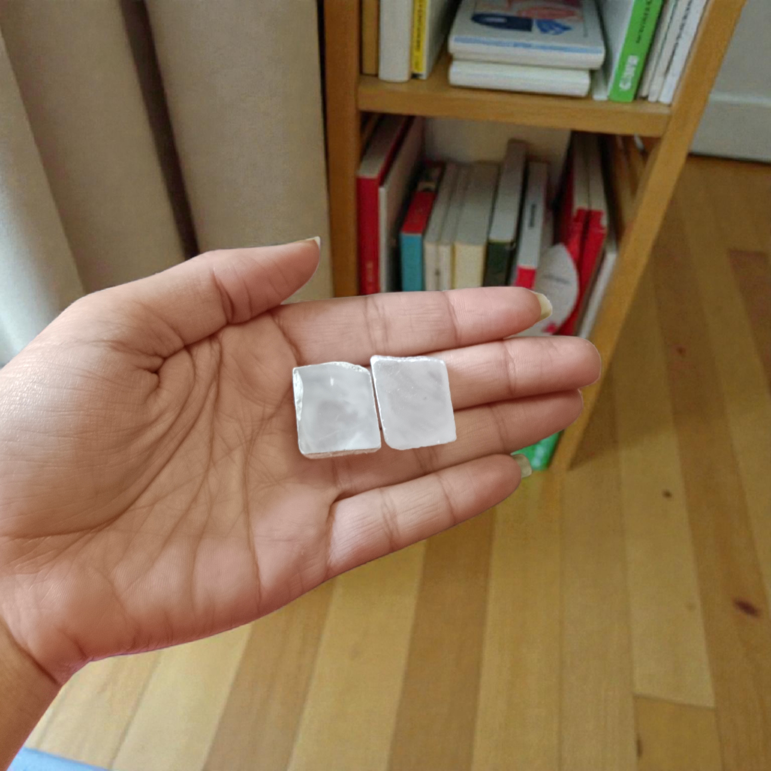 Natural Quartz Stone Set of 2—lab-certified clear quartz tumbles for positive energy, mental clarity, emotional balance, and chakra healing