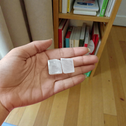 Natural Quartz Stone Set of 2—lab-certified clear quartz tumbles for positive energy, mental clarity, emotional balance, and chakra healing