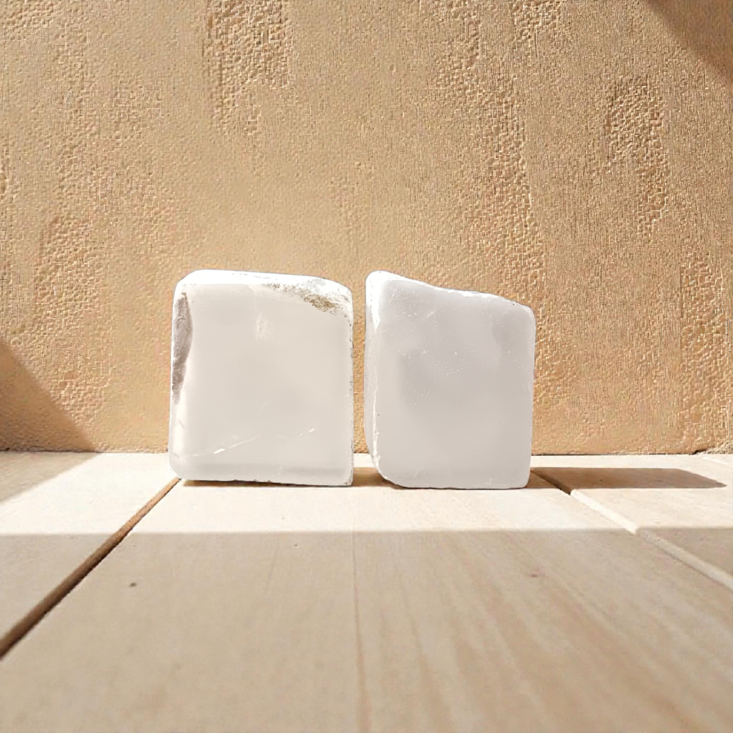 Natural Quartz Stone Set of 2—lab-certified clear quartz tumbles for positive energy, mental clarity, emotional balance, and chakra healing