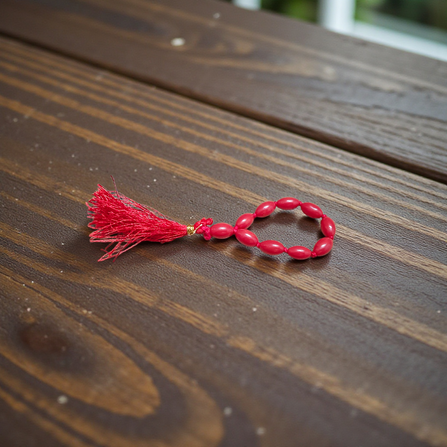 Natural Red Coral Finger Mala 9+1 Beads Lal Moonga Mala 8-9mm Lab Certified