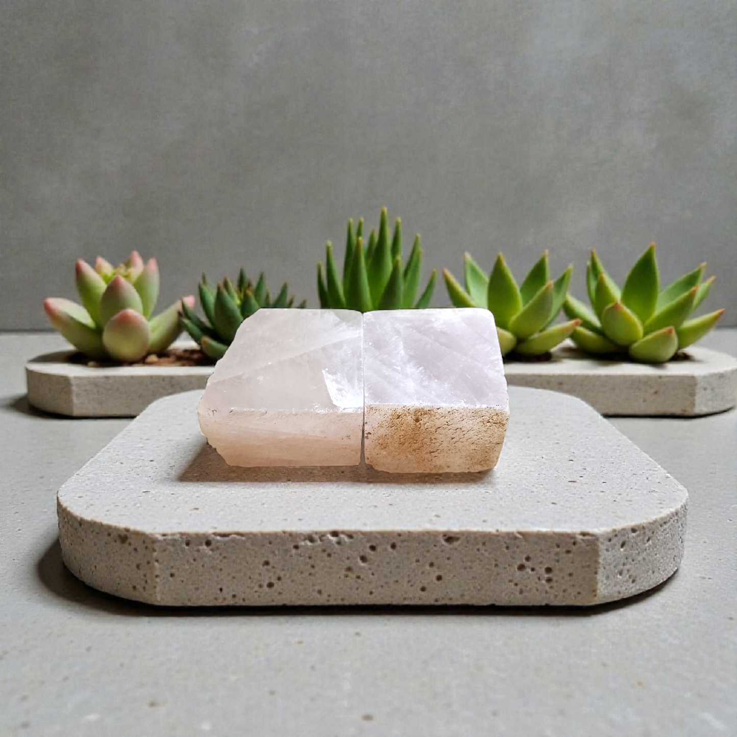 Natural Rose Quartz Stone Set of 2—lab-certified pink healing crystals for love, positivity, relationship harmony, and meditation