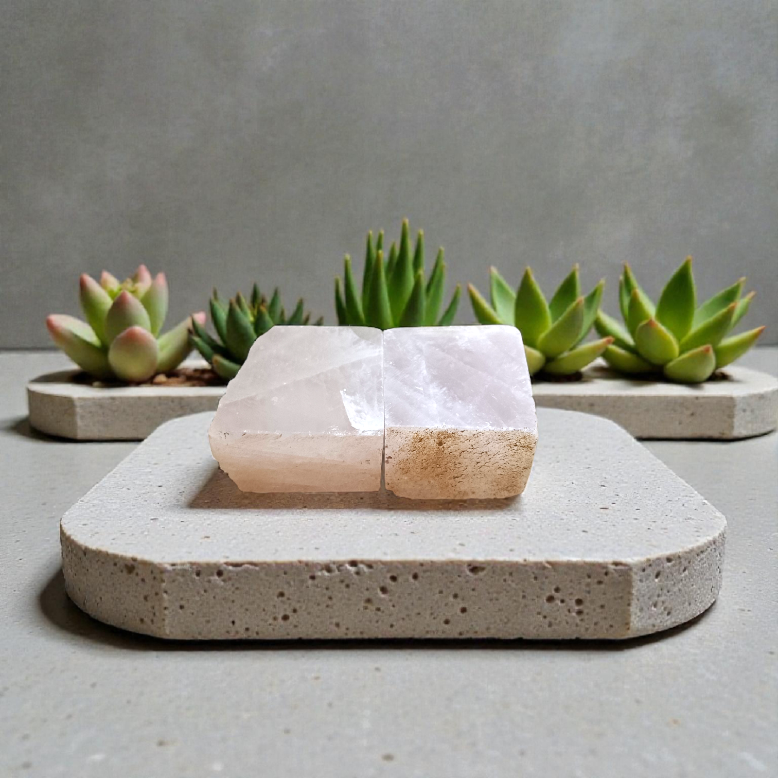 Natural Rose Quartz Stone Set of 2—lab-certified pink healing crystals for love, positivity, relationship harmony, and meditation