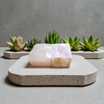 Natural Rose Quartz Stone Set of 2—lab-certified pink healing crystals for love, positivity, relationship harmony, and meditation