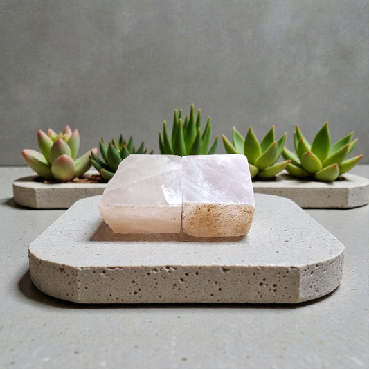 Natural Rose Quartz Stone Set of 2—lab-certified pink healing crystals for love, positivity, relationship harmony, and meditation