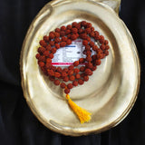 Natural Rudraksha Mala with 5 Mukhi beads, available in different variants for Jaap, meditation, and wearing, lab-certified for authenticity.