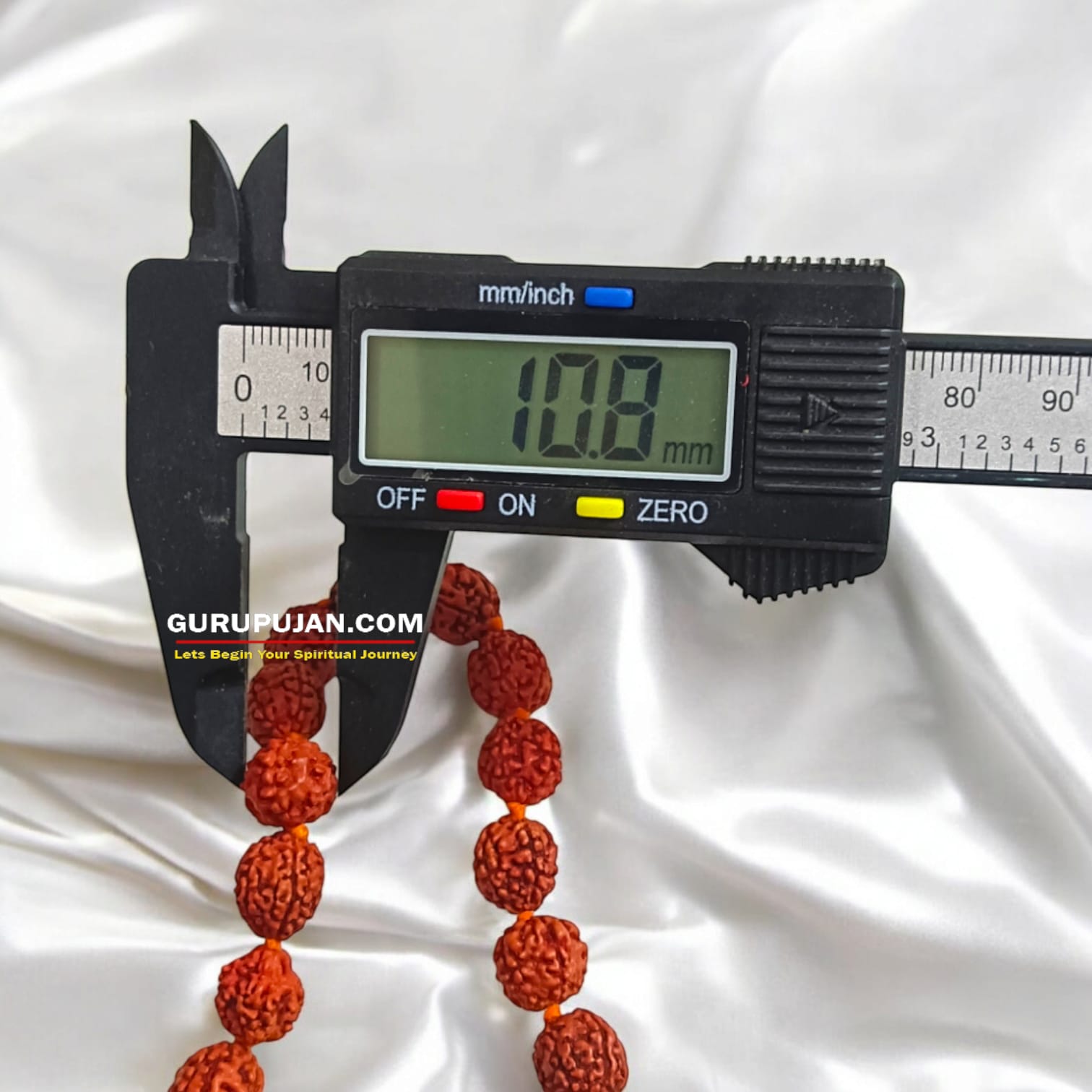 Natural Rudraksha Mala with 5 Mukhi beads, available in different variants for Jaap, meditation, and wearing, lab-certified for authenticity.